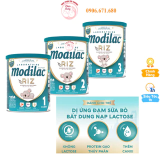 Sữa Modilac Riz số 1, 2, 3 Lon 800g dành cho trẻ dị ứng đạm bò và bất nạp Lactose nhập khẩu Pháp Mẫu Mới