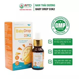 Vitamin D3K2 BABY DROP cho trẻ sơ sinh Bổ sung Canxi,Tăng cường hấp thu Canxi giảm còi xương cho trẻ