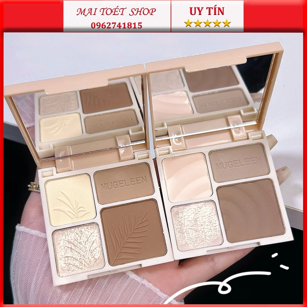 Bảng Phấn tạo khối Muge Leen, phấn má bắt sáng highlight nội địa trung