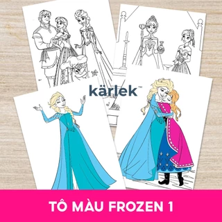 TRANH TÔ MÀU CHO BÉ - 15 tờ tô màu A5 chủ đề hoạt hình Frozen 1 Anna và Elsa