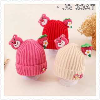 Mũ len cho bé trai bé gái hoạ tiết gấu hồng đáng yêu , phù hợp 1-6 tuổi