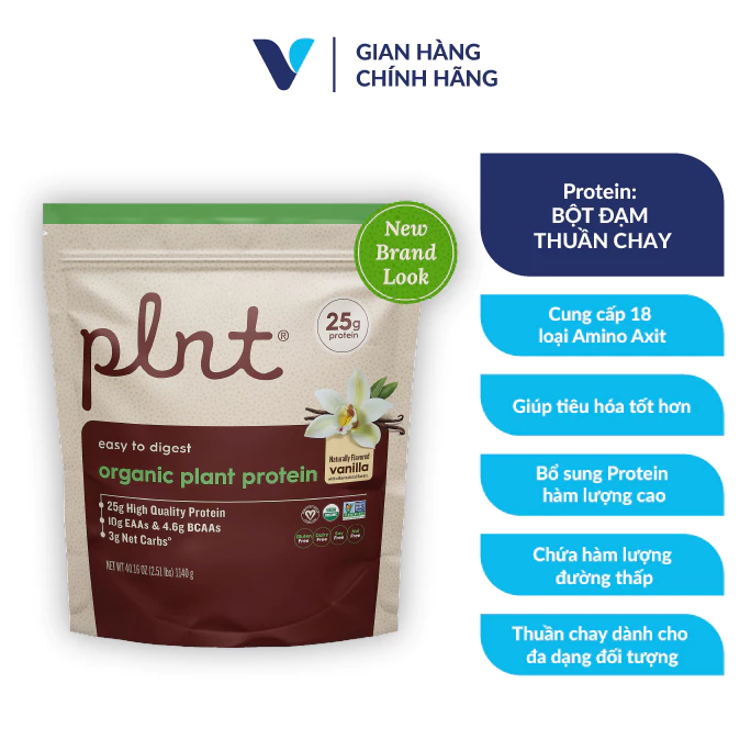 Bữa ăn lành mạnh giàu đạm thực vật thuần chay ORGANIC PLANT PROTEIN POWDER