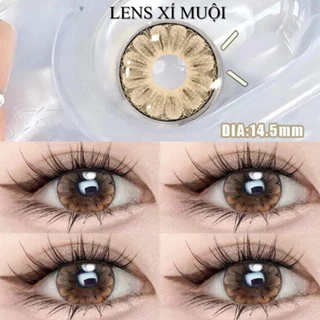 Lens Mắt Màu Nâu Vân Đá Giãn To Có Độ Cận