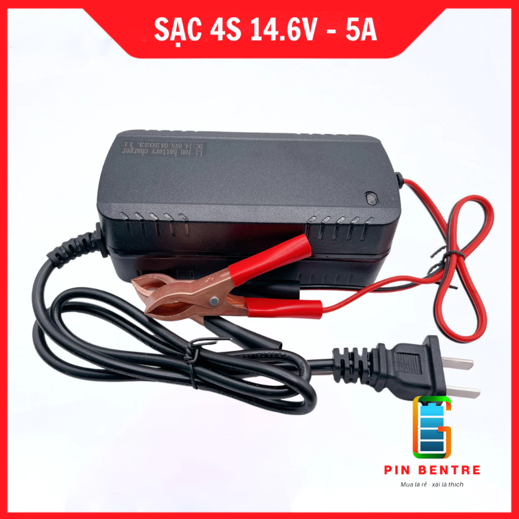 Sạc 4S 14.6V - 5A / 10A dành cho Pin LifePO4 đầu ra Kẹp Cá Sấu , Có quạt tản nhiệt [PBT247]