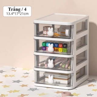 Kệ Tủ Mini Ngăn Kéo Để Bàn Đựng Đồ Tay Cầm Thỏ Bunny Desk Xinh Xắn