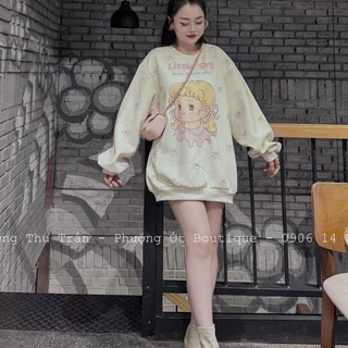 Áo nỉ sweater nữ form rộng vải nỉ bông dày dặn NỈ CÔ GÁI GRIL phong cách Ulzzang  CAMASTORE M1188