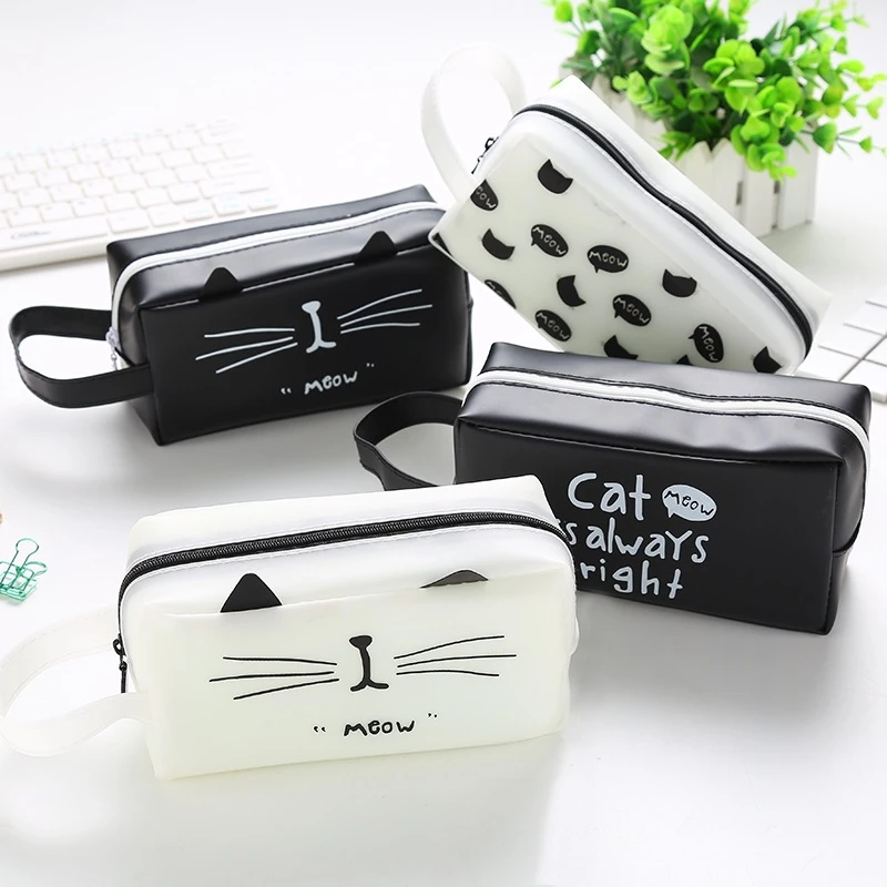 Bóp viết Túi đựng bút Hộp bút Cat Meow - mèo đen trắng