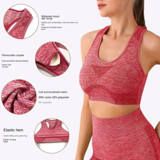 Bộ Đồ Tập Gym Yoga Nữ Áo Bra Có Sẵn Mút Nâng Quần Short Co Giãn Siêu Thấm Hút Đồ Tập Thể Thao Nữ Dệt Kim Không Đường May