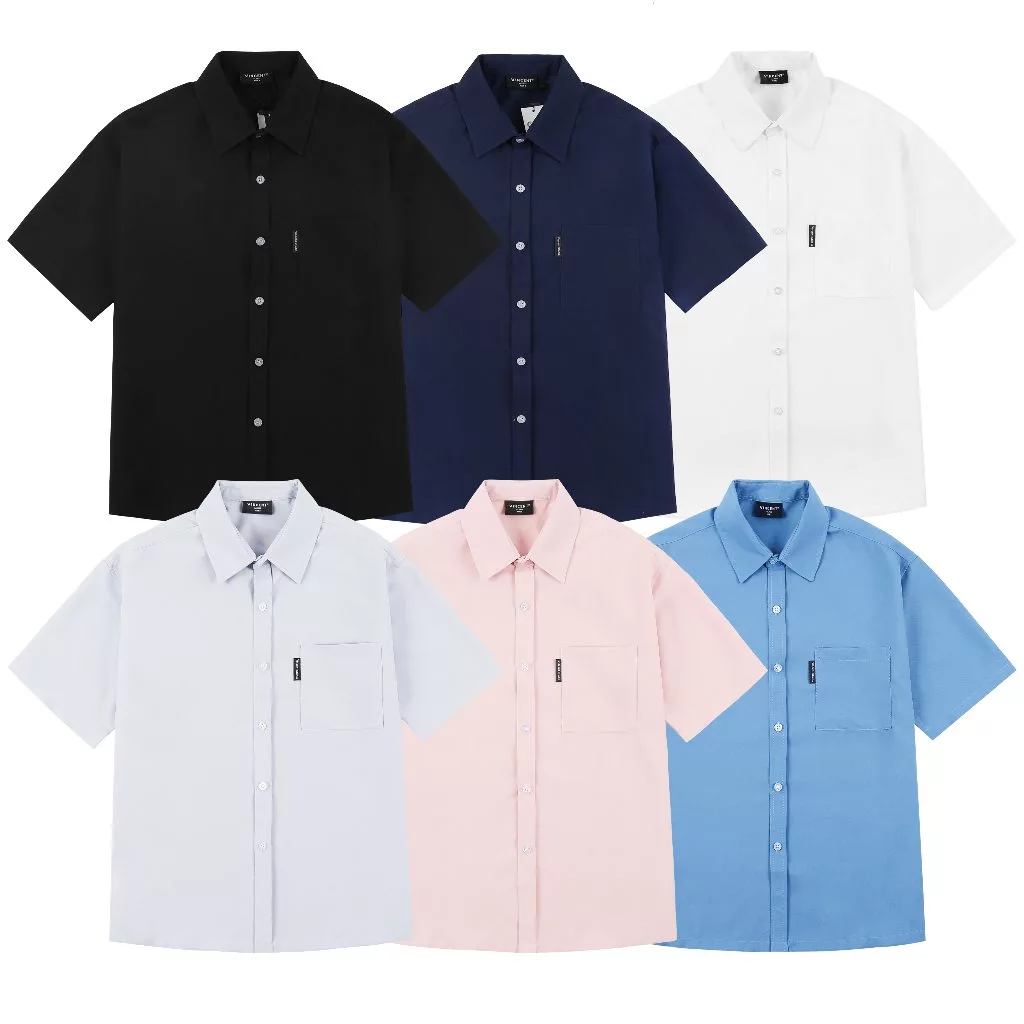 Áo Sơ Mi Ngắn Tay Vạt Ngang Vincent Local Brand Unisex Vải Fos