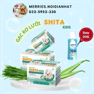 Hộp 30 gạc rơ lưỡi SHITA Kids thảo dược vệ sinh răng miệng cho bé