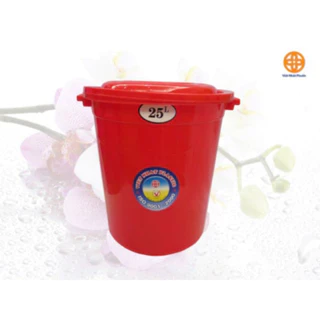 Thùng nhựa tròn có nắp, thùng đựng nước, thùng đựng gạo Việt Nhật 25L/35L/50L MS: 5360, 5362, 5364