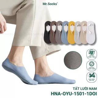 Tất lười nam Mr.Socks chất liệu cotton co giãn thoáng mát êm chân, có đệm cao su chống tuột gót - HNA-OYU-1501-1DOI