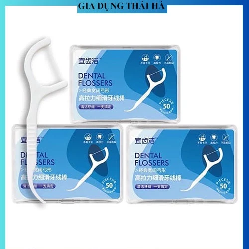 Tăm Chỉ Nha Khoa Bảo Vệ Răng Miệng Chống Sâu Răng, Chỉ Nha Khoa Hộp 50 Chiếc, Set 150-350-500 Chiếc