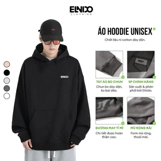 Áo Hoodie Premium unisex ELNIDO dài tay chất nỉ nam nữ cao cấp phong cách Ulzzang ED09