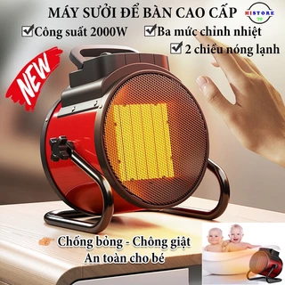 Máy sưởi ấm để bàn PTC-20A công suất 2000W, Quạt sưởi ấm 3 mức chỉnh nhiệt, Máy sưởi gốm để bàn an toàn tiện lợi