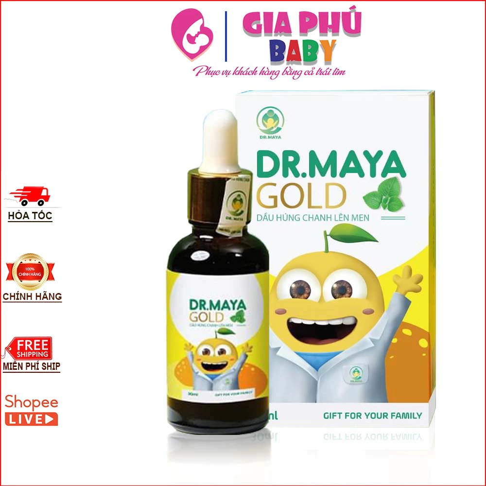 Dầu húng chanh Dr Maya gold Minion Gold 30ml cho bé từ sơ sinh ( hàng chính hãng đảm bảo chất lượng )