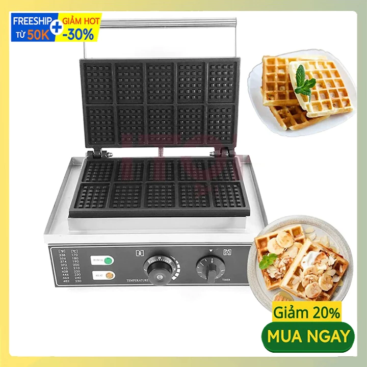 Máy nướng bánh kẹp tổ ong 1650W kiểm soát nhiệt độ chính xác, bánh thơm ngon