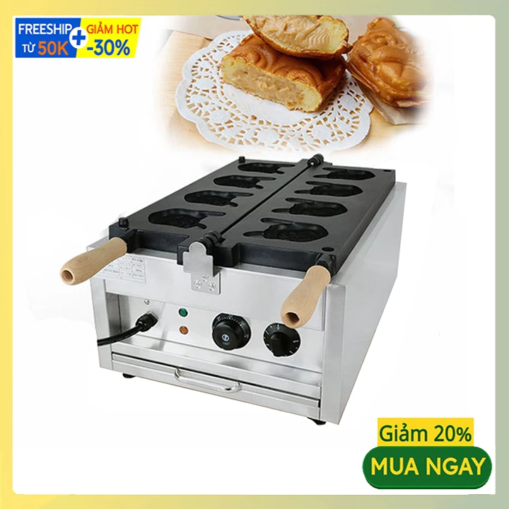 Máy làm bánh hình pubg 1600W điều chỉnh 50 - 300 độ, hẹn giờ chính xác