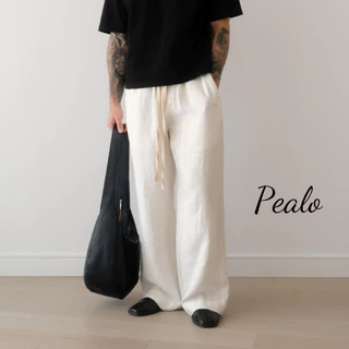 Quần suông ống rộng nam nữ PEALO chất liệu linen thời trang cao cấp