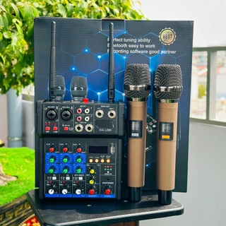 [Tặng 2 Micro Không Dây] Mixer G4 Bluetooth Thế Hệ Mới Nâng Cấp Thanh, Livestream, Thu Âm, Hát Karaoke Loa Kéo Tại Nhà