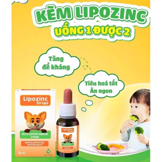 LIPO ZINC Drops giúp trẻ ăn ngon tiêu hóa tốt, tăng cần điều giảm ốm vặt