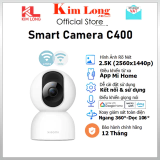 Camera quan sát Xiaomi C400 Smart 2,5K(2560×1440p) 2.4/5Ghz Bản quốc tế - Bảo hành 12 tháng chính hãng