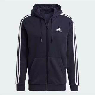 Áo Khoác adidas Nam Essentials Fleece 3S Zip Hoodie Navy GK9053 [Hàng Chính Hãng]