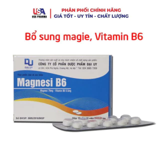 Viên uống magie, vitamin B6 giảm suy nhược thần kinh, mệt mỏi, stress - 100 viên [Magnesi B6 Vỉ trắng]