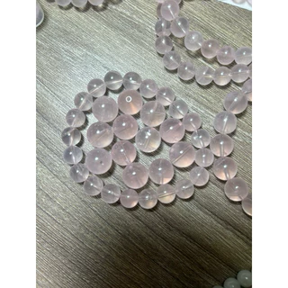 [Trong đẹp] Hạt lẻ đá thanh tẩy Rose Quartz mài tròn xỏ lỗ 7-12mm làm handmade, diy, thanh tẩy tarot,…