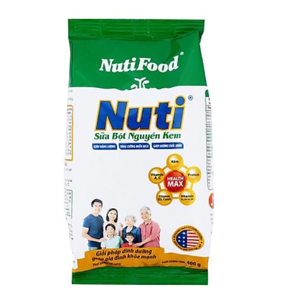 Sữa Bột Nguyên Kem Nutifood Túi 400g ( date t3/ 2026)