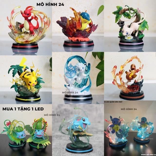 [CÓ LED] Mô hình figure Pokemon G5 cực đẹp pikachu vulpix alola bulbasaur charmander totodile squirtle mewtwo chibi