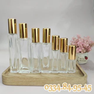 Chai lọ thủy tinh chiết nước hoa hình trụ 3ml / 5ml / 8ml / 10ml / 15ml / 20ml / 30ml - Lọ chiết mỹ phẩm, du lịch.