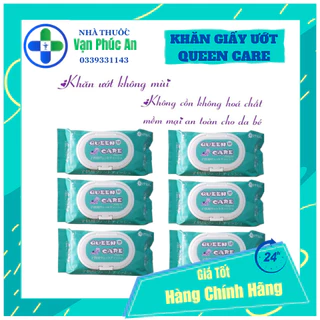 Khăn Giấy Ướt Queen Care - Không mùi, Không hóa chất, An toàn cho mọi loại da (Hộp 125 tờ)