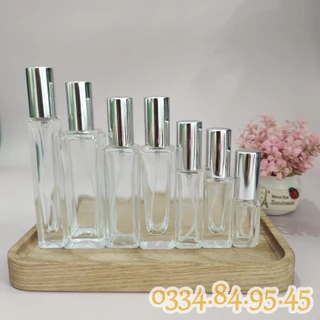 (Đủ size)  Chai lọ chiết nước hoa 3ml / 5ml / 8ml / 10ml / 15ml / 20ml / 30ml  thủy tinh  hình trụ - Lọ chiết mỹ phẩm.