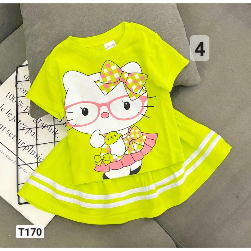 8-32kg - Set bộ váy cho bé gái vải thun cotton co giãn 4 chiều T170