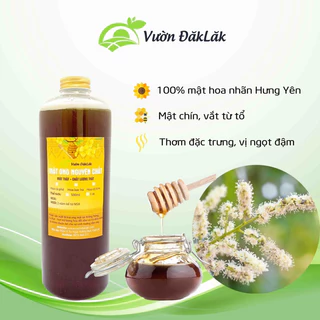 Mật ong hoa nhãn nguyên chất Vườn Đăk Lăk thơm ngon đặc biệt - 1000ml (1,4kg)