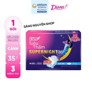 Băng Vệ Sinh Diana Super Night 35cm Có Cánh Ban Đêm