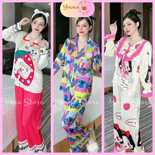 (40-62kg) °Lụa Mịn Latin 2CE° Set Yếm/Đồ bộ Pijama Đùi/Ngắn/Dài nút đính đá/lé nút bọc, Bộ ngủ mặc nhà Thiết Kế HotTrend