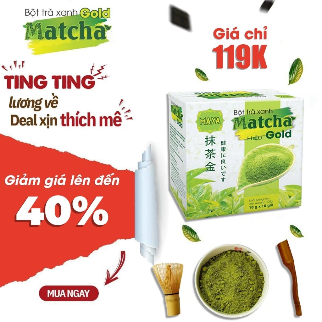 Bột Trà Xanh Matcha (Hộp 10 Gói x 10g)