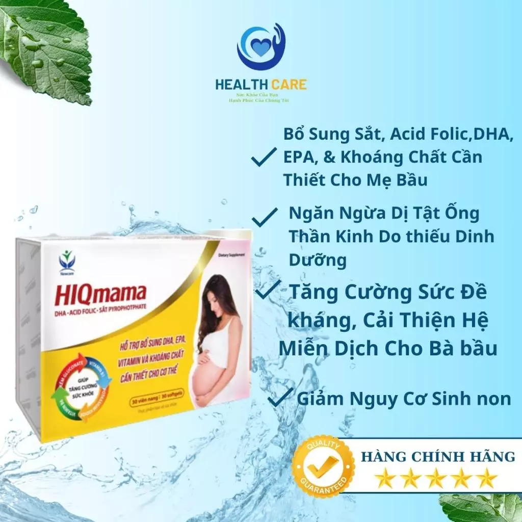 Vitamin tổng hợp cho bà bầu-HIQmama - Bổ sung VITAMIN & KHOÁNG CHẤT cho BÀ BẦU | Không gây nóng trong, không táo bón