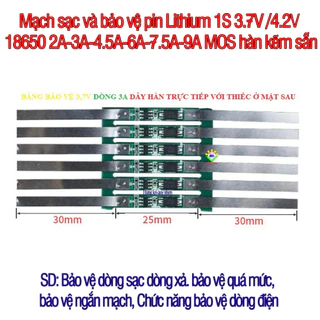 Mạch 1s bảo vệ 3.7v cho pin Li-ion 18650