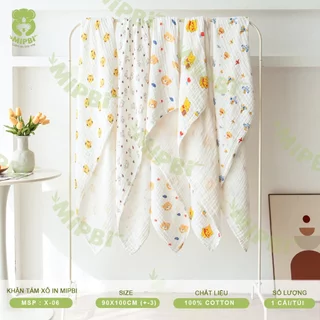 MIPBI Khăn đa năng trẻ em khăn tắm quấn cotton 6 lớp xô nhăn