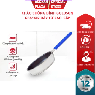 Chảo inox chống dính Goldsun GPA1402 đáy từ 3 lớp chống dính sử dụng trên mọi loại bếp