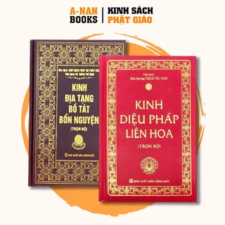 Sách - Combo Kinh Địa Tạng Bồ Tát Bổn Nguyện + Kinh Diệu Pháp Liên Hoa - Bìa Cứng ( Khổ Nhỏ ) - Anan Books