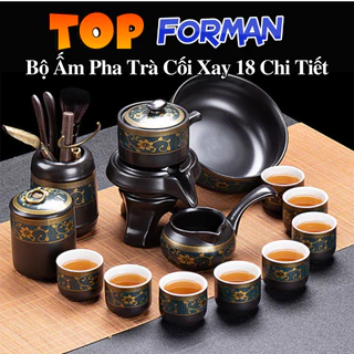 Bộ Ấm Chén Trà Đạo Cối Xay Gốm Sứ Tử Sa Cao Cấp, Bộ Ấm Trà 11,17,18 Chi Tiết, Tặng Kèm Hộp Quà Sang Trọng