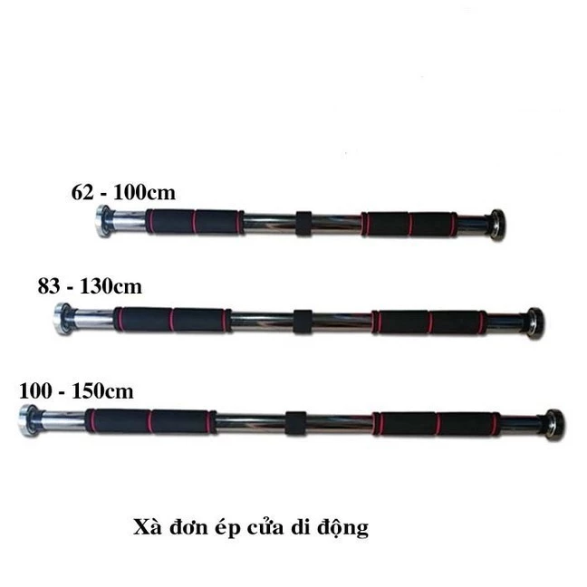 Thanh tập xà đơn treo tường gắn cửa .nhiều cỡ từ 62-150cm tùy chỉnh phù hợp tập gym tại nhà tăng cơ bắp