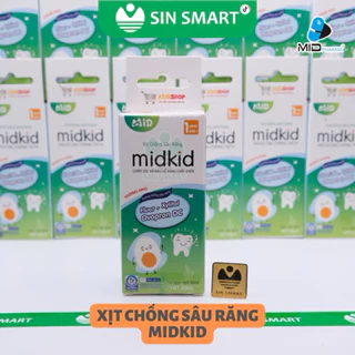 Xịt Chống Sâu Răng Midkid Chính Hãng Vị Nho 30ml - An Toàn Cho Bé Từ 1 Tuổi, Giúp Làm Sạch Mảng Bám và Tái Tạo Men Răng