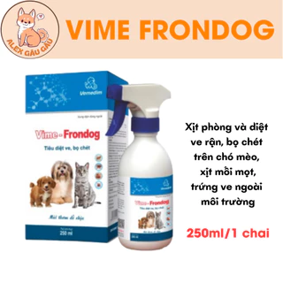 Chai Xịt Ve Rận Bọ Chét Cho Chó Mèo Vime Frondog 250ml Xịt Mối Mọt Trứng Ve Ngoài Môi Trường