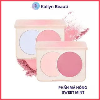 Bảng Phấn Má Hồng Sweet Mint 2 Ô Màu Mịn Nhẹ Nhàng Trang Điểm Tự Nhiên Kallyn Beauti