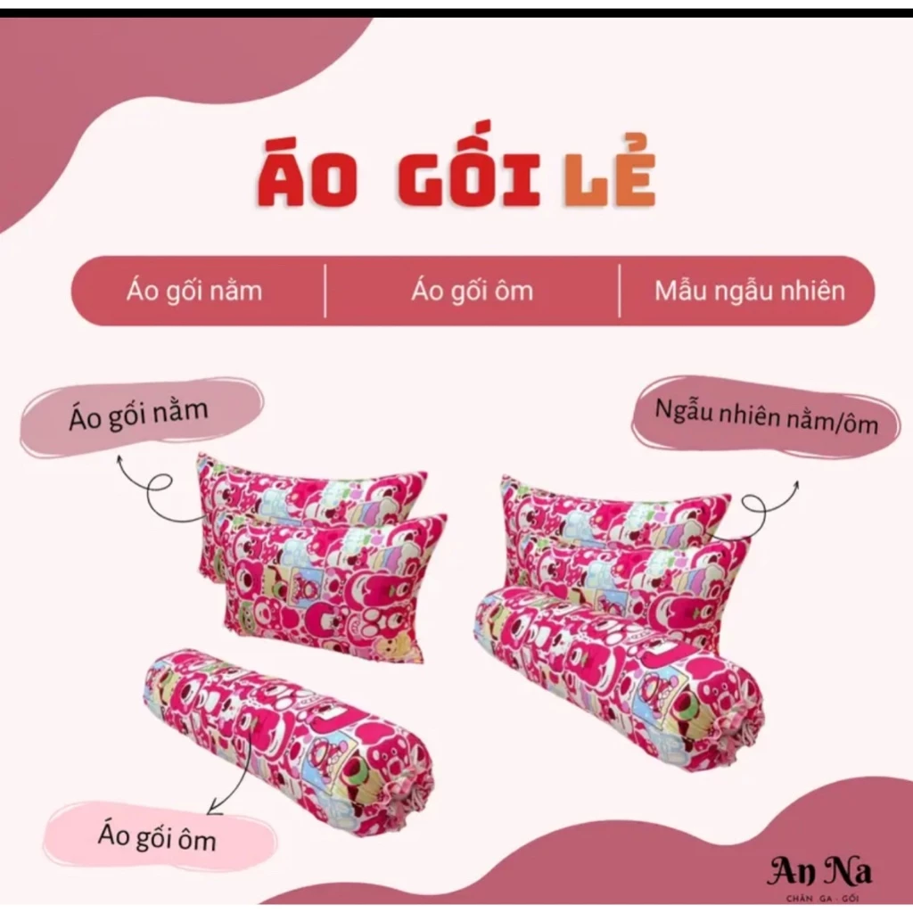 ÁO GỐI THUN LẠNH HÀN QUỐC, vỏ gối ôm, vỏ gối nằm bán lẻ
